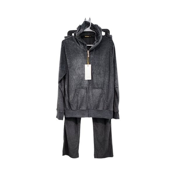 Tracksuit Women's Cotton Poly Hoodie Sweatshirt and Sweatpants Set - L - Picture 1 of 10